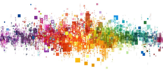 colorful digital pixel art motion