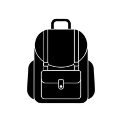 School bag icon vector art silhouette