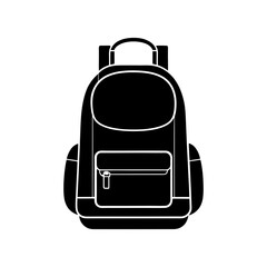 School bag icon vector art silhouette