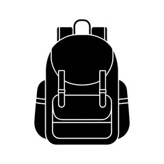 School bag icon vector line art silhouette