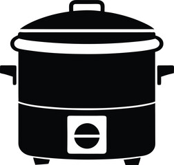 rice cooker isolated silhouette 