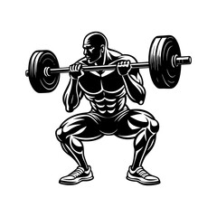 3d man lifting dumbbell vector art illustration