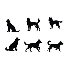 dog silhouette icon set collection vector design template
