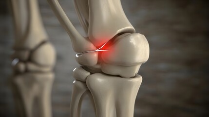 Obraz premium Detailed Medical Illustration of Human Knee Joint Anatomy