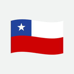 Vector illustration of wavy chile flag on transparant background template