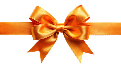 Fototapeta premium a orange ribbon with a bow isolated on a white .background