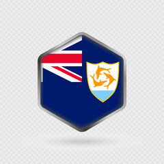 Anguilla flag icon in hexagon shape.