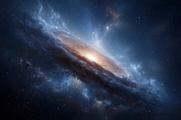 Cosmic Galaxy: A Serene Swirl of Stars and Nebulae