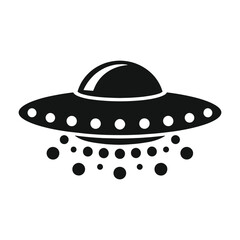 UFO in Monochrome  A Futuristic Flying Saucer Illustration or silhouette vector
