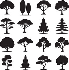 Obraz premium Pine Tree Silhouette SVG Bundle – Rustic Forest Clipart for Cricut & Laser Cutting