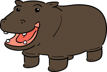 Illustration of hippopotamus
