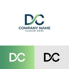 flowing letter DC or CD monogram logo. Features bold, slightly rounded letters 