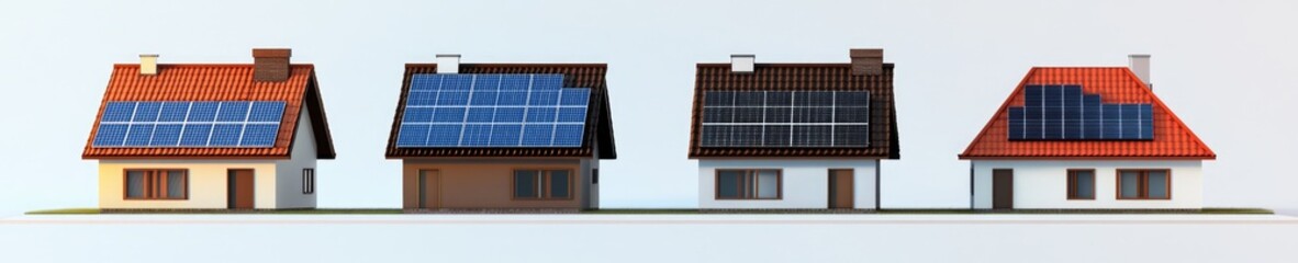 Naklejka premium Solar-Powered Homes