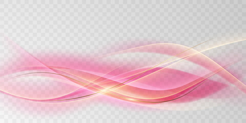pink abstract wave background With luxury golden element vector illustration