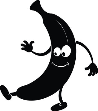 Naklejki funny cartoon banana isolated silhouette