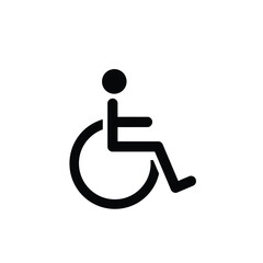 Accessible icon depicting a person in a wheelchair against a clean white background