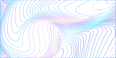 Landscape geodesy topographic map background. Rainbow topographic lines. Texture of lines. Abstract wavy pastel lines creating a clean and modern minimalist aesthetic.