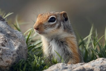 Alert Least Chipmunk: A Serene Wildlife Portrait