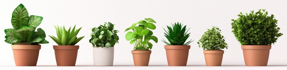 Assorted Houseplants in Terracotta Pots