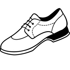 Black Jazz Shoes Silhouette Vector on White Background
