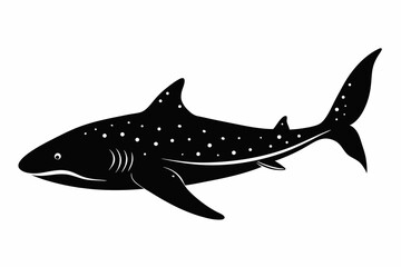 whale shark sihouette black vector