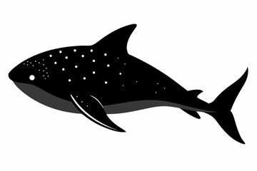 whale shark sihouette black vector