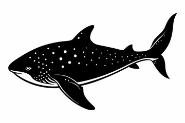 whale shark sihouette black vector