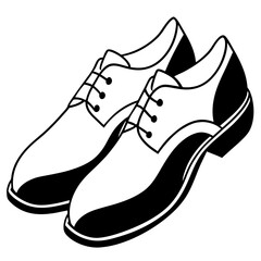 Black Jazz Shoes Silhouette Vector on White Background