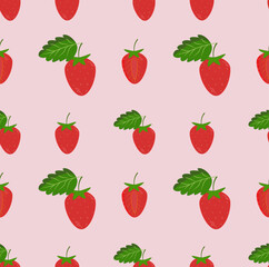 Simple red strawberry pattern for fabric or wallpaper design.

