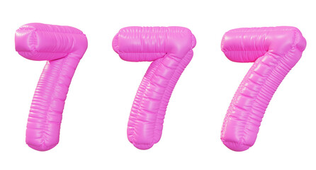 pink number 7 balloon 3D graphic