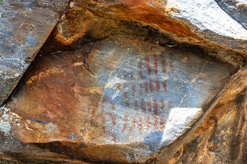 Rock paintings in Junco Valley, Arronches, Alentejo, Portugal