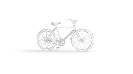 Fototapeta premium Simple Line Drawing of a Bicycle on a White Background