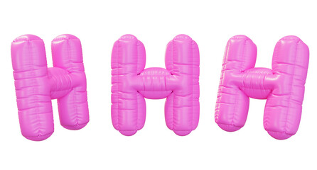 pink alphabet H balloon 3D graphic
