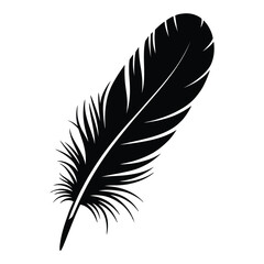 Obraz premium Jay Feather Silhouette, Vector, Illustration, Icon, Logo, White Background.