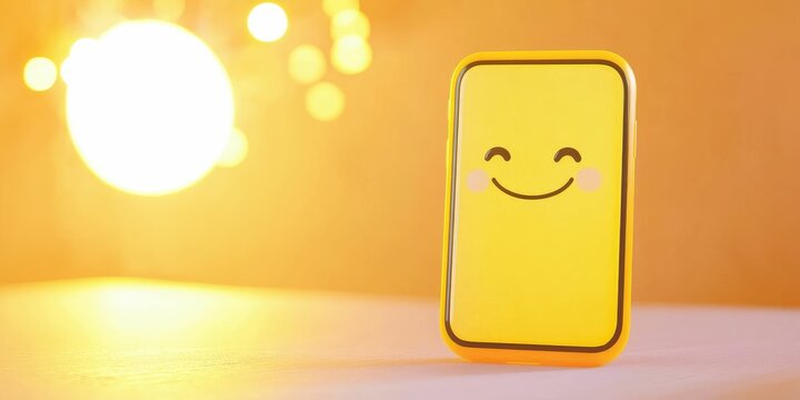 Bright and clean feedback concept for app ratings with a smile