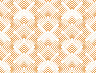 Abstract geometric pattern. A seamless vector background. White and golden ornament. Graphic modern pattern. Simple lattice graphic design