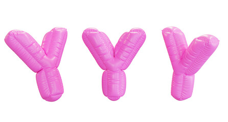 pink alphabet Y balloon 3D graphic
