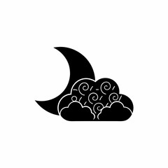 creative details Outline silhouette Cloud moon icon vector illustration