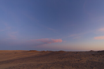 Sunset colors in the Valley of Agabat, Egypt