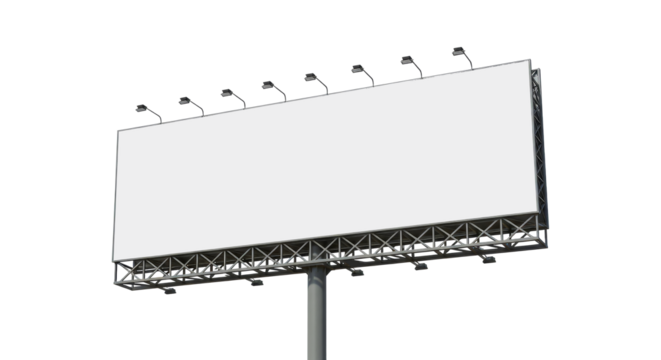 Blank Billboard Isolated Mockup for Advertising Template