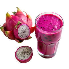 Refreshing Dragon Fruit Smoothie Recipe on transparent background