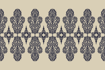 Saree Sarong Motifs Ikat floral paisley embroidery floral.ikat ethnic oriental  seamless pattern traditional.Ikat embroidery style abstract embroidery design for texture,fabric,clothing,wrapping.