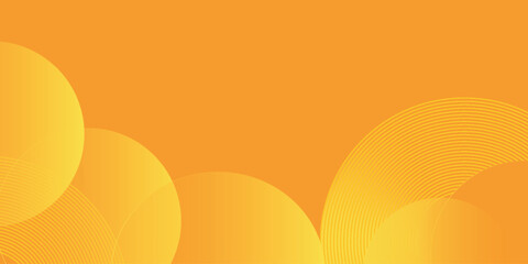 Orange geometric abstract background overlap layer on bright space with lines effect decoration. Modern graphic design element circles style concept for banner. Vector Illustration
