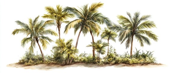 Obraz premium Tropical palm trees on an island