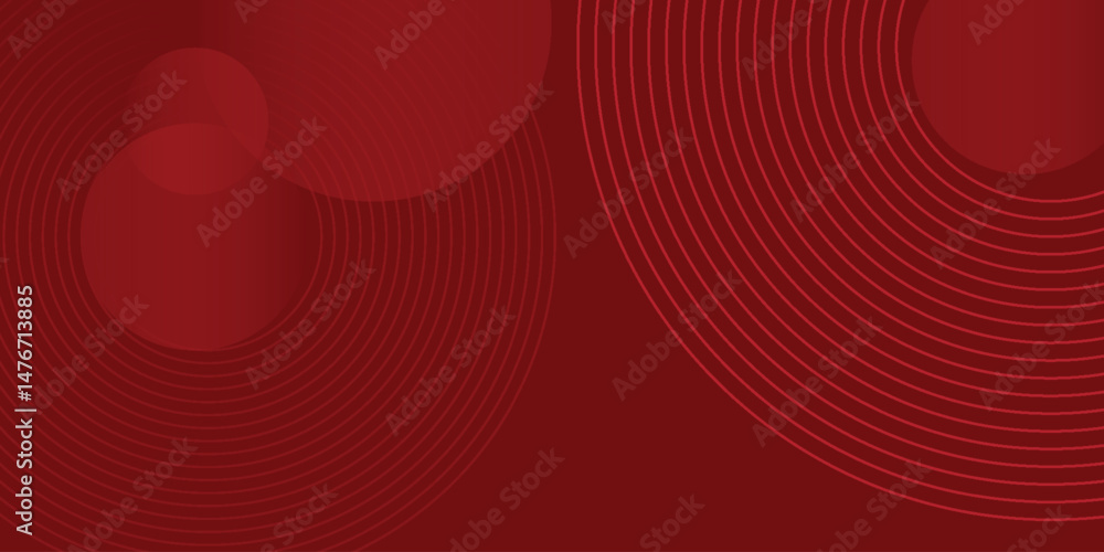 Poster red abstract circle background with dynamic shapes composition modern abstract design illustration