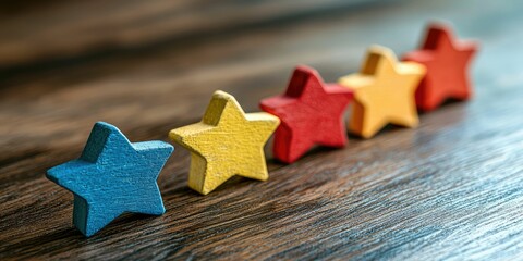 Customer experience workflow showing review icons