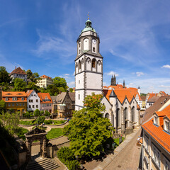Turm der Frauenkirche n der Altstadt von Meißen, Sachsen

