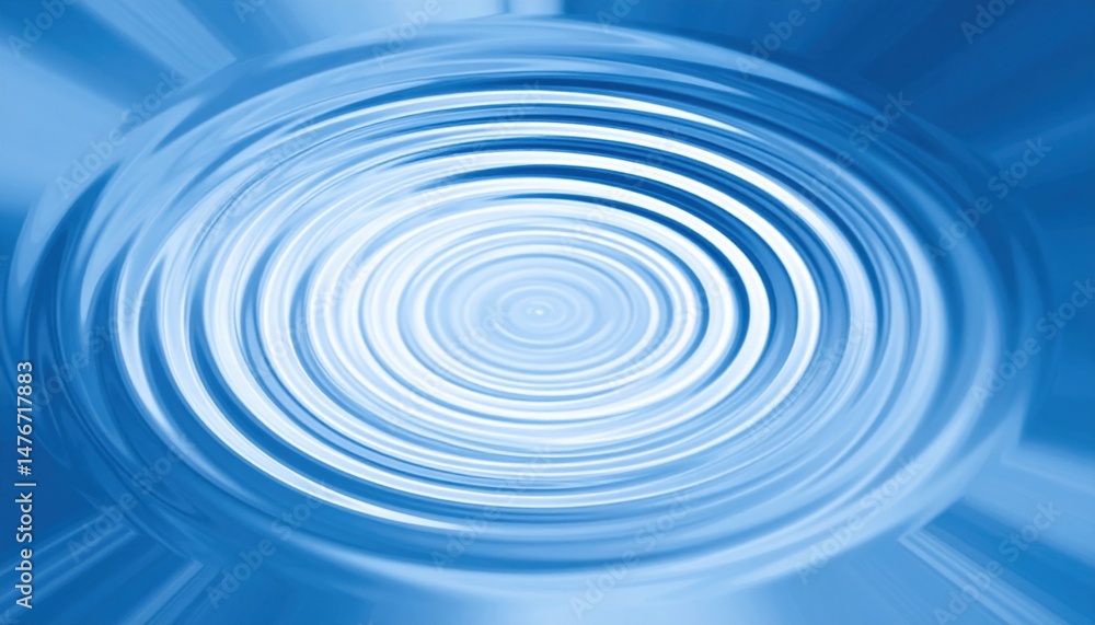 Aufkleber water ripple effect in blue background abstract art digital design calm environment close-up view vi