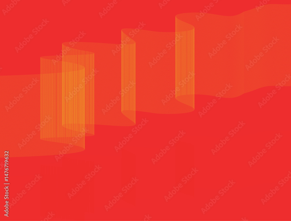 Poster red background and light from windows with copy space