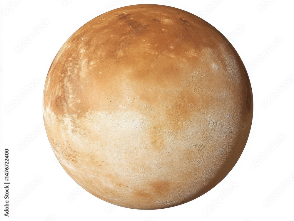 Aufkleber planet surface close up on white background; digital rendering of a planetary body with craters and 